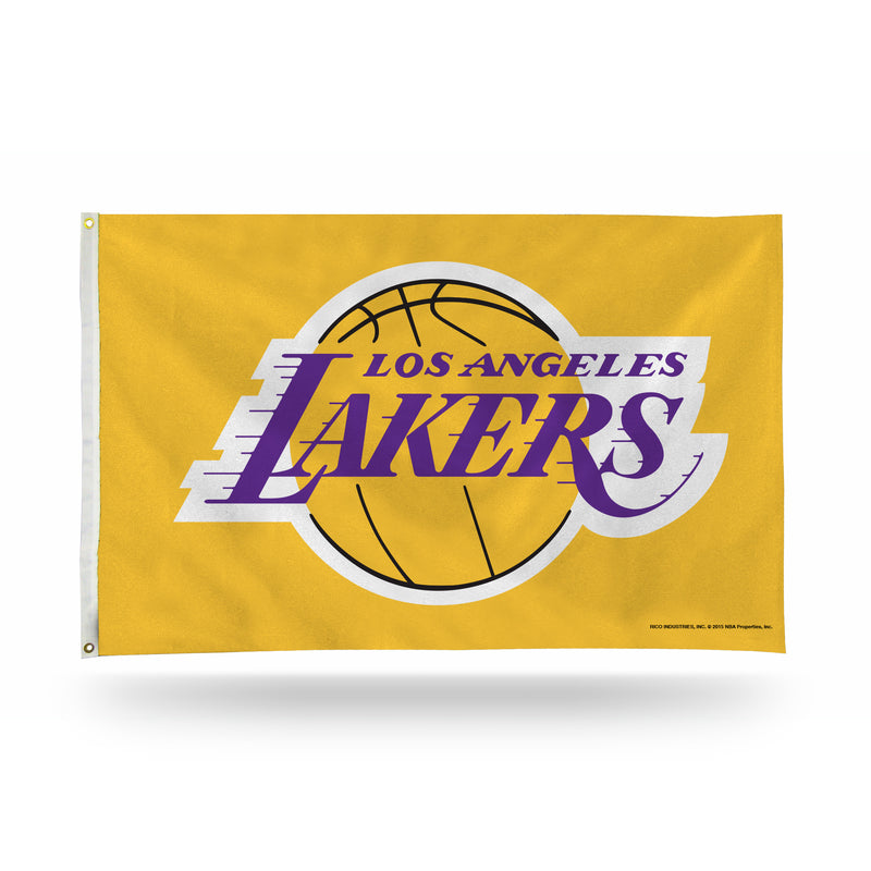 NBA Los Angeles Lakers 3' x 5' Classic Banner Flag - Single Sided - Indoor or Outdoor - Home Décor By Rico Industries