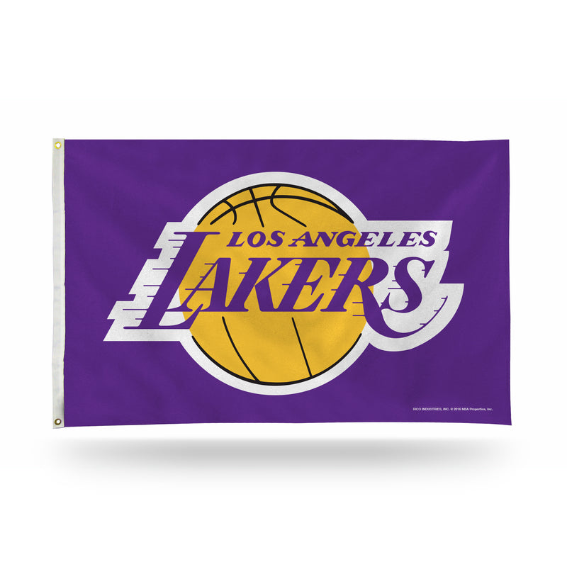 NBA Los Angeles Lakers 3' x 5' Classic Banner Flag - Single Sided - Indoor or Outdoor - Home Décor By Rico Industries