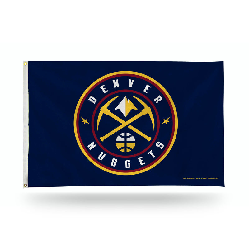 NBA Denver Nuggets 3' x 5' Classic Banner Flag - Single Sided - Indoor or Outdoor - Home Décor By Rico Industries