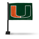 Miami Hurricanes Car Flag (Black Pole)