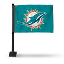 Dolphins Car Flag (Black Pole)