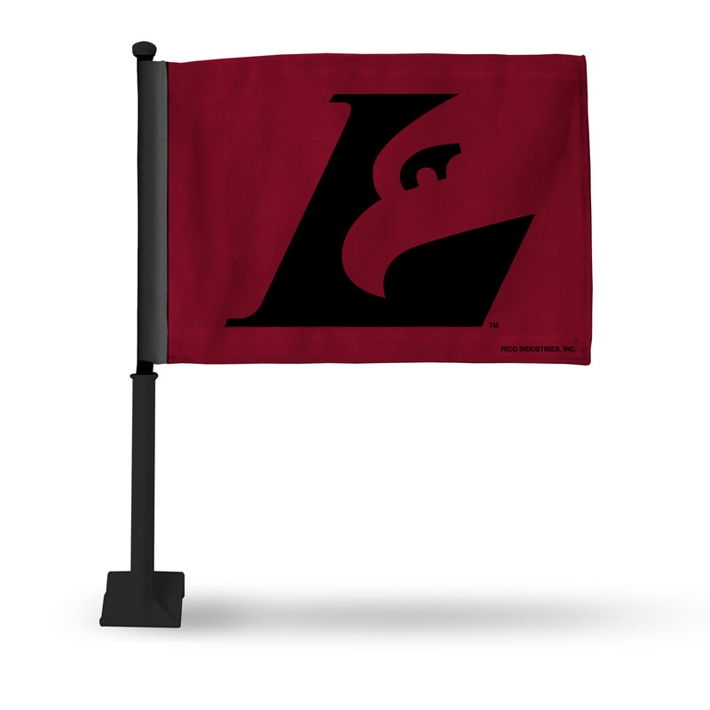 NCAA Wisconsin-La Crosse Eagles Double Sided Car Flag -  16" x 19" - Strong Black Pole that Hooks Onto Car/Truck/Automobile By Rico Industries