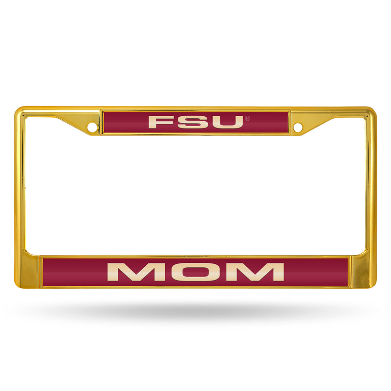 FSU Mom Colored Laser Chrome Frame - Gold