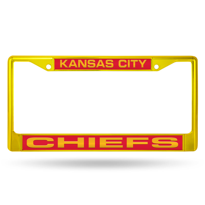 Chiefs Yellow Laser Colored Chrome Frame