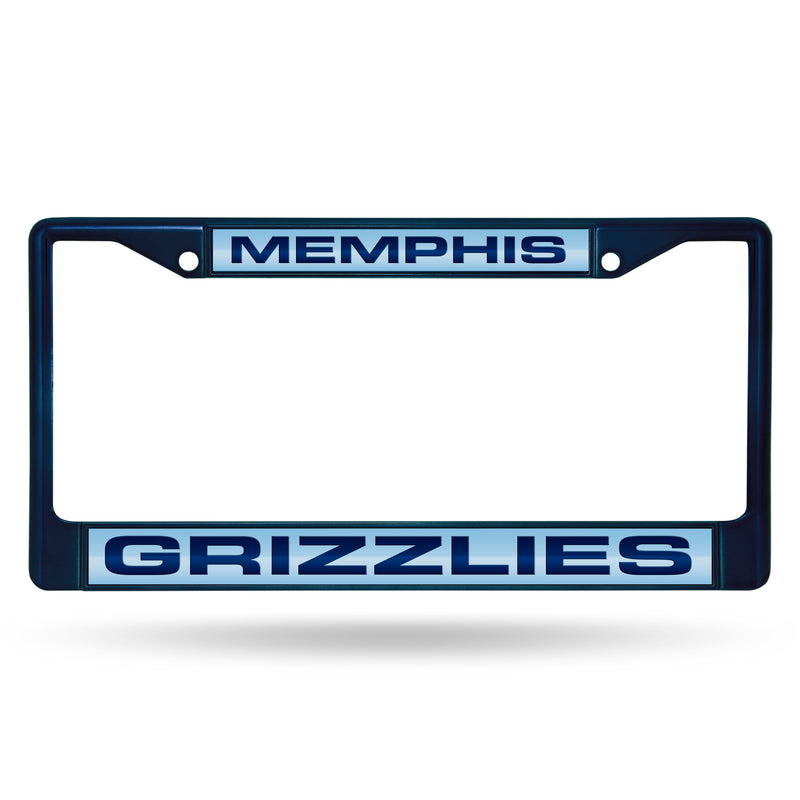 Grizzlies Navy Laser Colored Chrome Frame