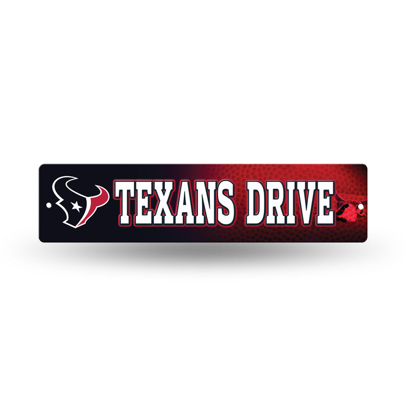 NFL Houston Texans Plastic 4" x 16" Street Sign By Rico Industries