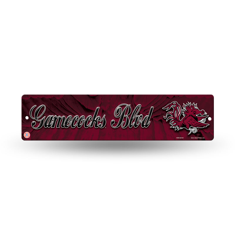 NCAA South Carolina Gamecocks Plastic 4" x 16" Street Sign By Rico Industries