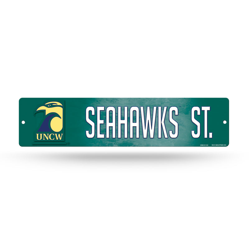 NCAA N.Carolina-Wilmington Seahawks Plastic 4" x 16" Street Sign By Rico Industries