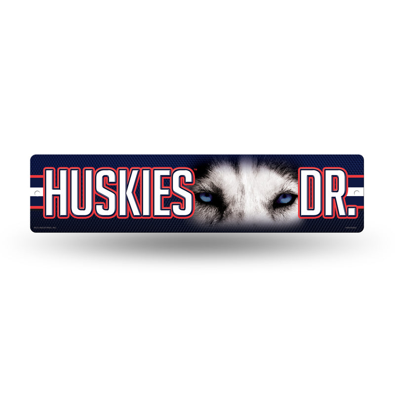 NCAA Connecticut Huskies Plastic 4" x 16" Street Sign By Rico Industries