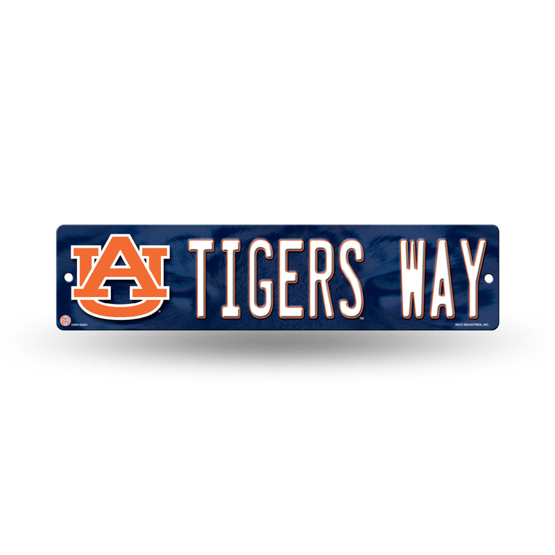 NCAA Auburn Tigers Plastic 4" x 16" Street Sign By Rico Industries
