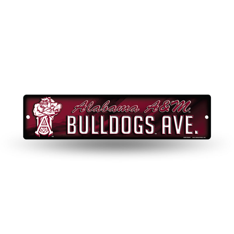 NCAA Alabama A&M Bulldogs Plastic 4" x 16" Street Sign By Rico Industries