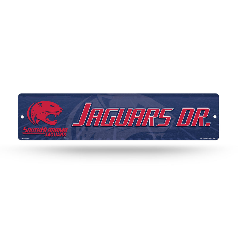 NCAA South Alabama Jaguars Plastic 4" x 16" Street Sign By Rico Industries