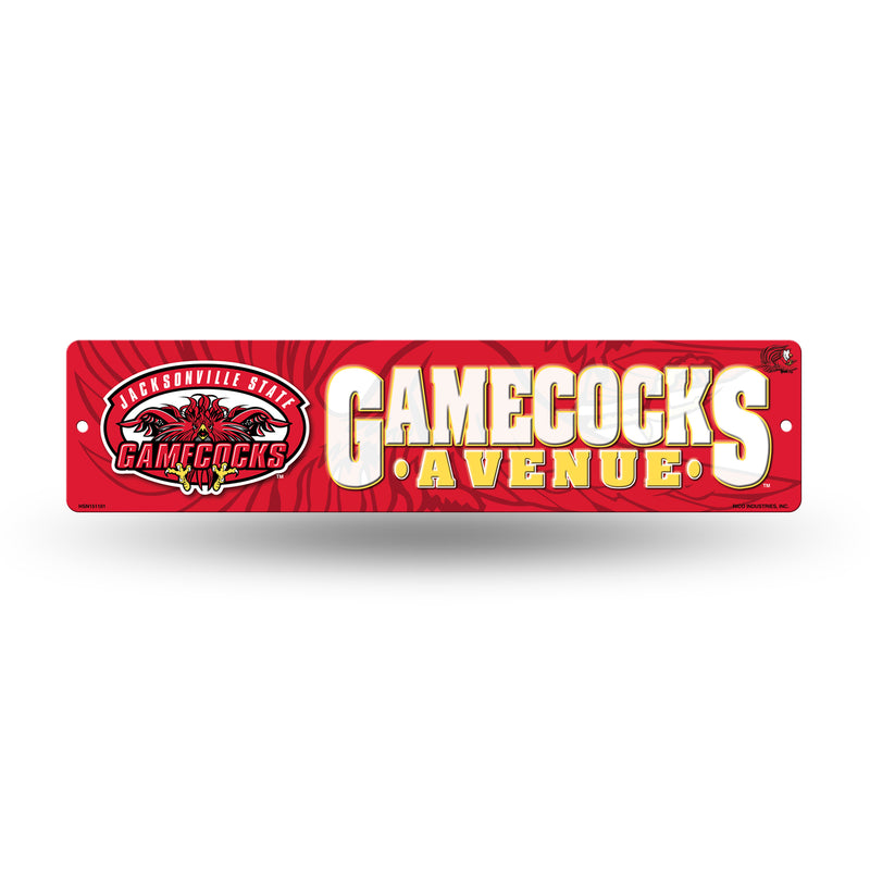 NCAA Jacksonville State Gamecocks Plastic 4" x 16" Street Sign By Rico Industries