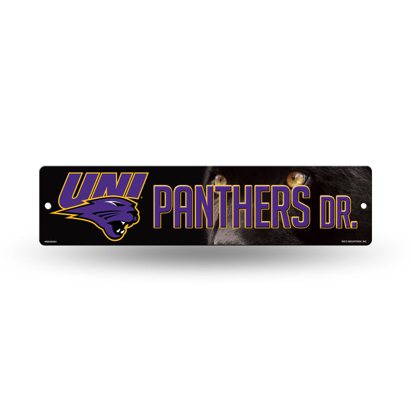 NCAA Northern Iowa Panthers Plastic 4" x 16" Street Sign By Rico Industries