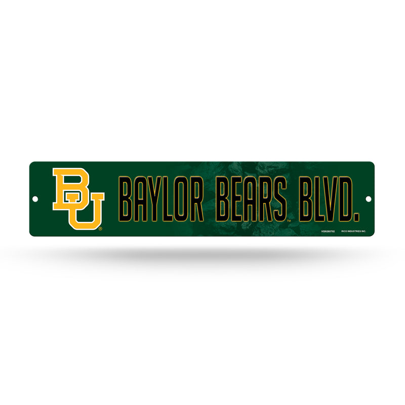 NCAA Baylor Bears Plastic 4" x 16" Street Sign By Rico Industries