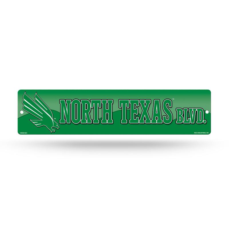 NCAA North Texas Mean Green Plastic 4" x 16" Street Sign By Rico Industries