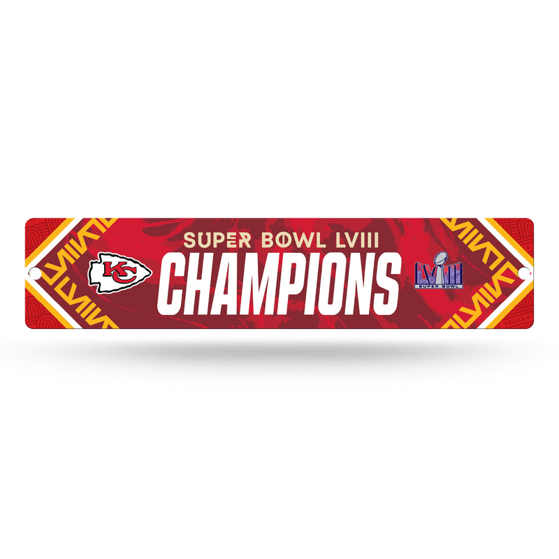 Chiefs 2024 Super Bowl LVIII Champions Plastic Street Sign