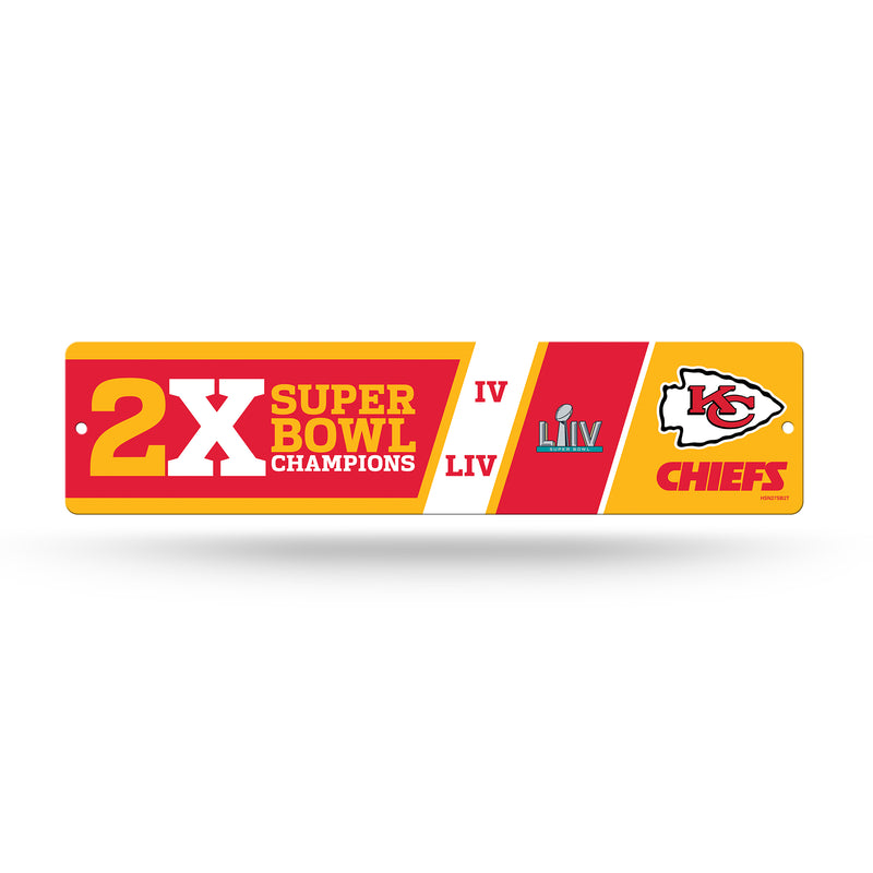 NFL Kansas City Chiefs Plastic 4" x 16" Street Sign By Rico Industries