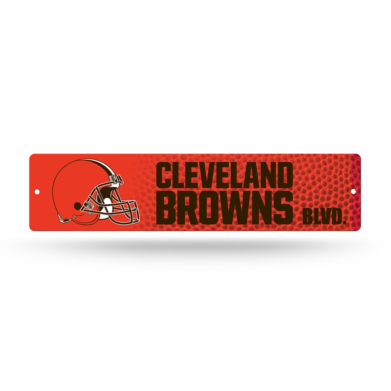 NFL Cleveland Browns Plastic 4" x 16" Street Sign By Rico Industries