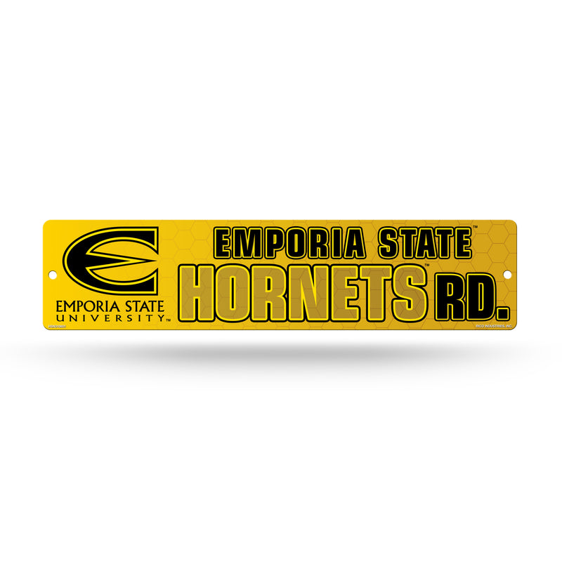 NCAA Emporia State Hornets Plastic 4" x 16" Street Sign By Rico Industries
