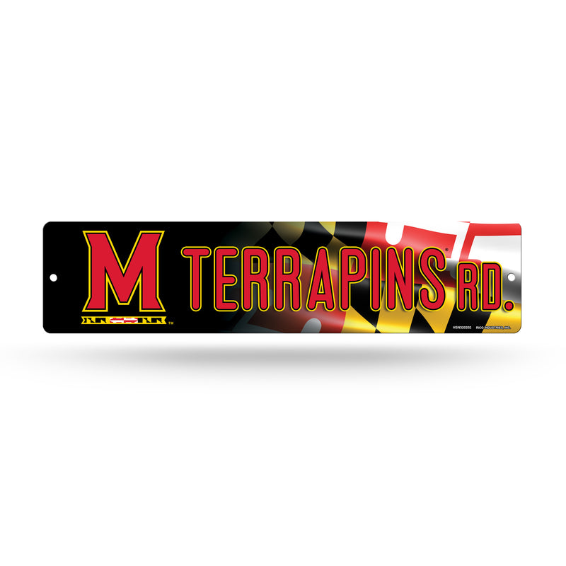 NCAA Maryland Terrapins Plastic 4" x 16" Street Sign By Rico Industries