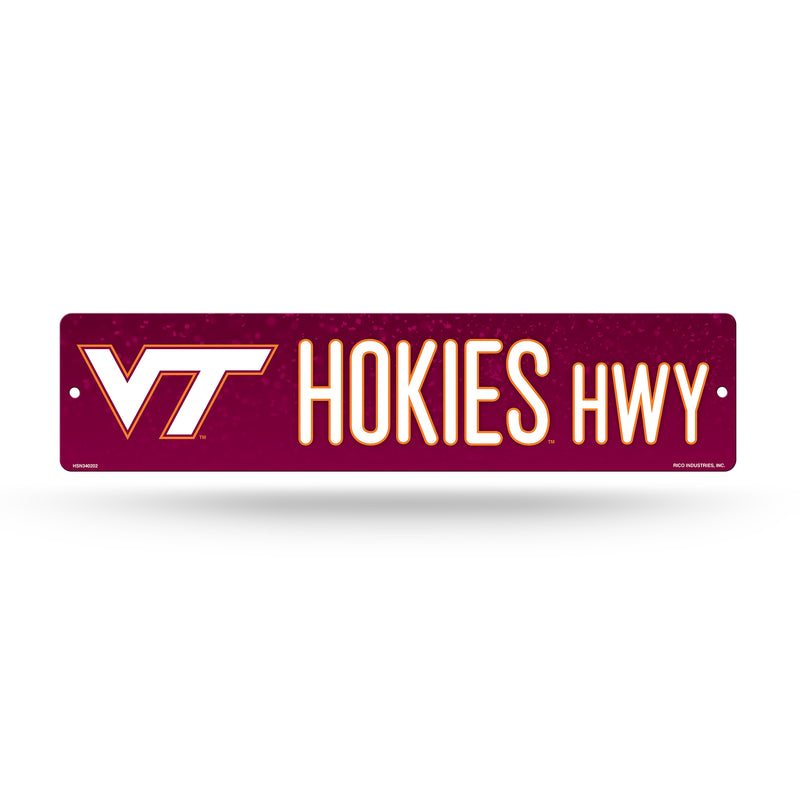NCAA Virginia Tech Hokies Plastic 4" x 16" Street Sign By Rico Industries