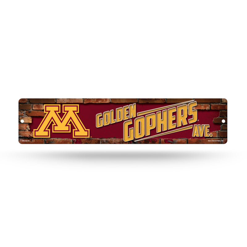 NCAA Minnesota Golden Gophers Plastic 4" x 16" Street Sign By Rico Industries