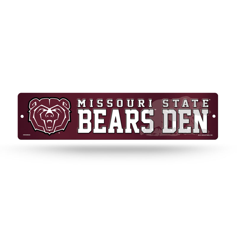 NCAA Missouri State Bears Plastic 4" x 16" Street Sign By Rico Industries