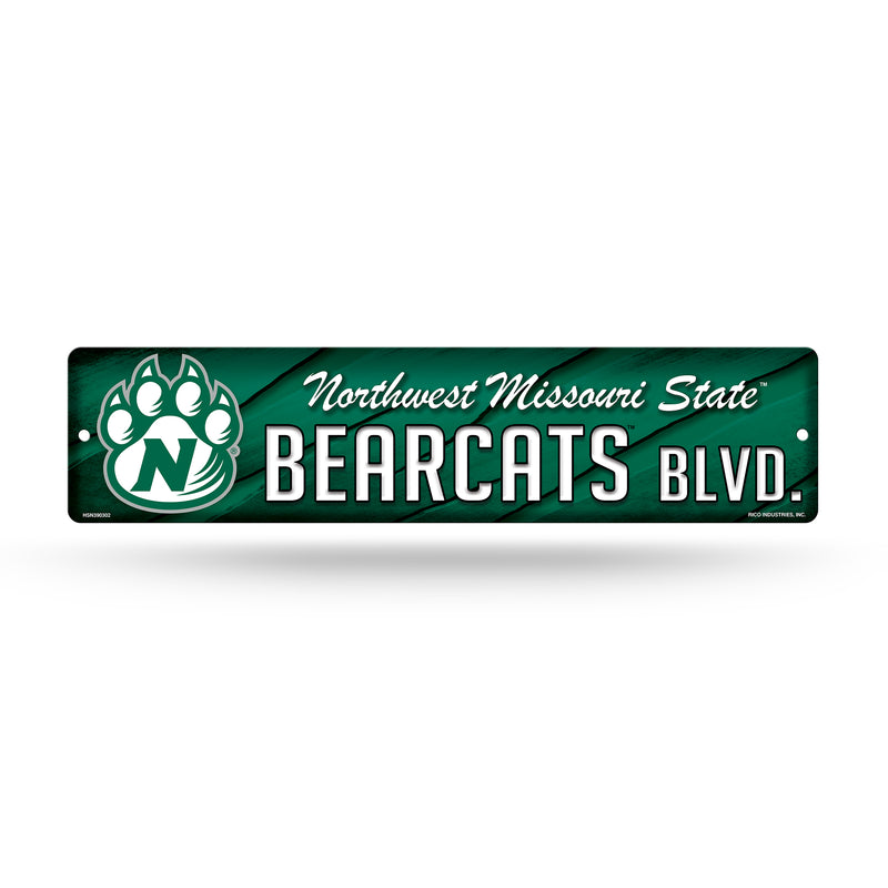 NCAA Northwest Missouri State Bearcats Plastic 4" x 16" Street Sign By Rico Industries