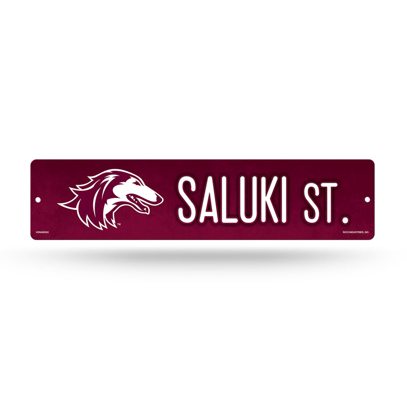 NCAA Southern Illinois Salukis Plastic 4" x 16" Street Sign By Rico Industries