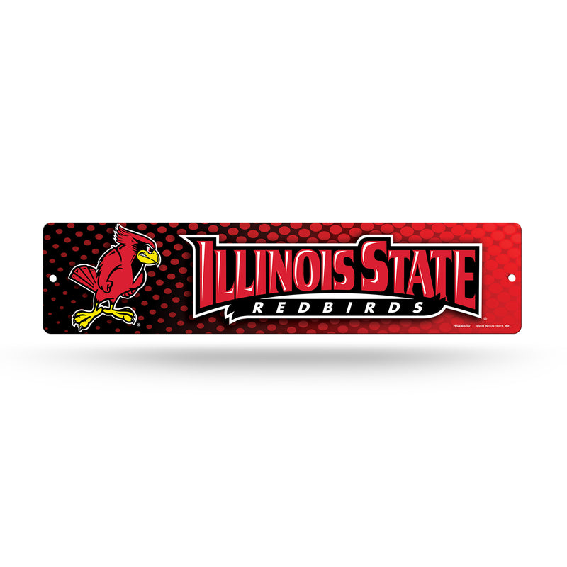 NCAA Illinois State Redbirds Plastic 4" x 16" Street Sign By Rico Industries
