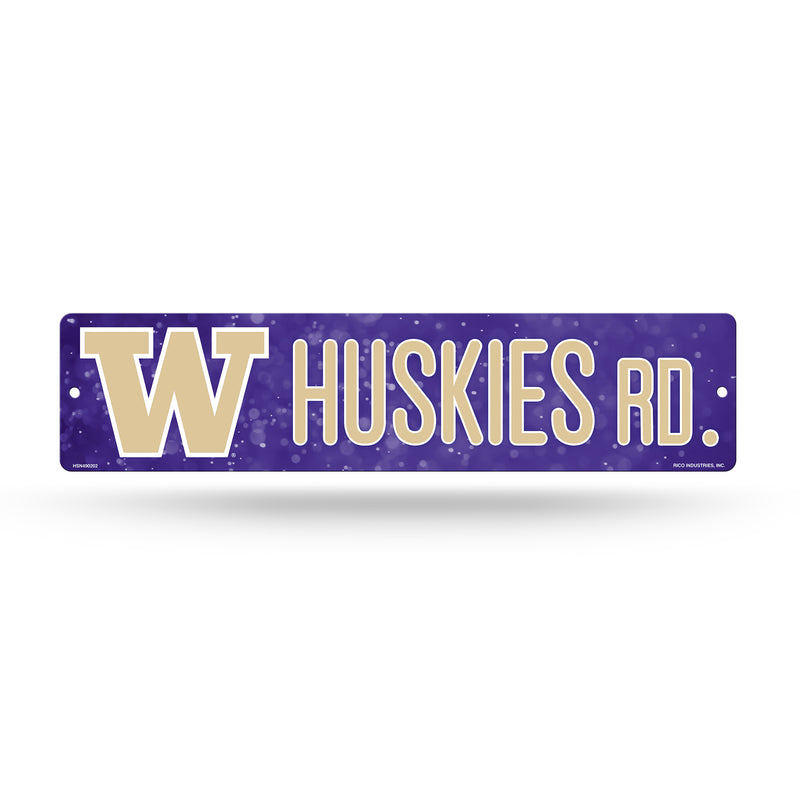 NCAA Washington Huskies Plastic 4" x 16" Street Sign By Rico Industries