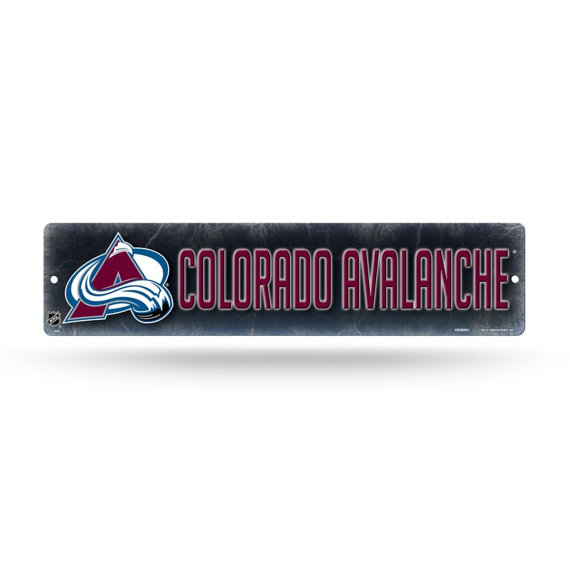 NHL Colorado Avalanche Plastic 4" x 16" Street Sign By Rico Industries
