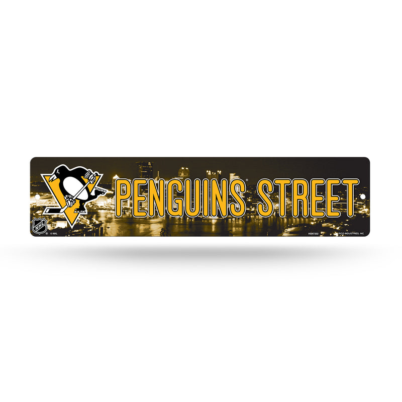 NHL Pittsburgh Penguins Plastic 4" x 16" Street Sign By Rico Industries