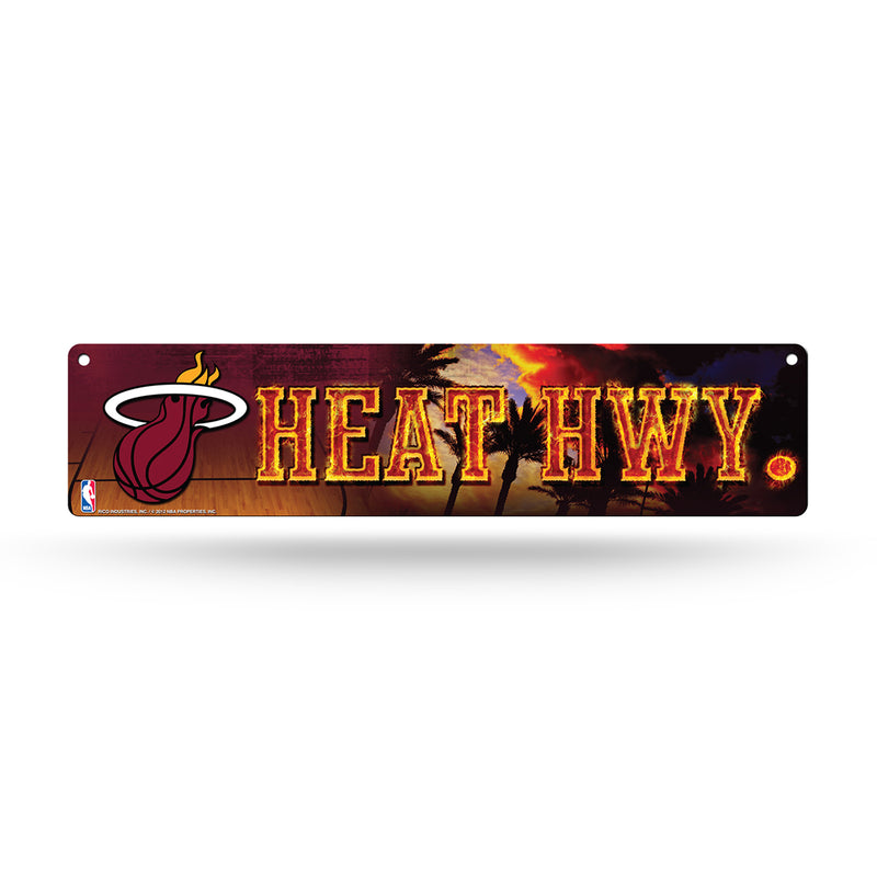 NBA Miami Heat Plastic 4" x 16" Street Sign By Rico Industries