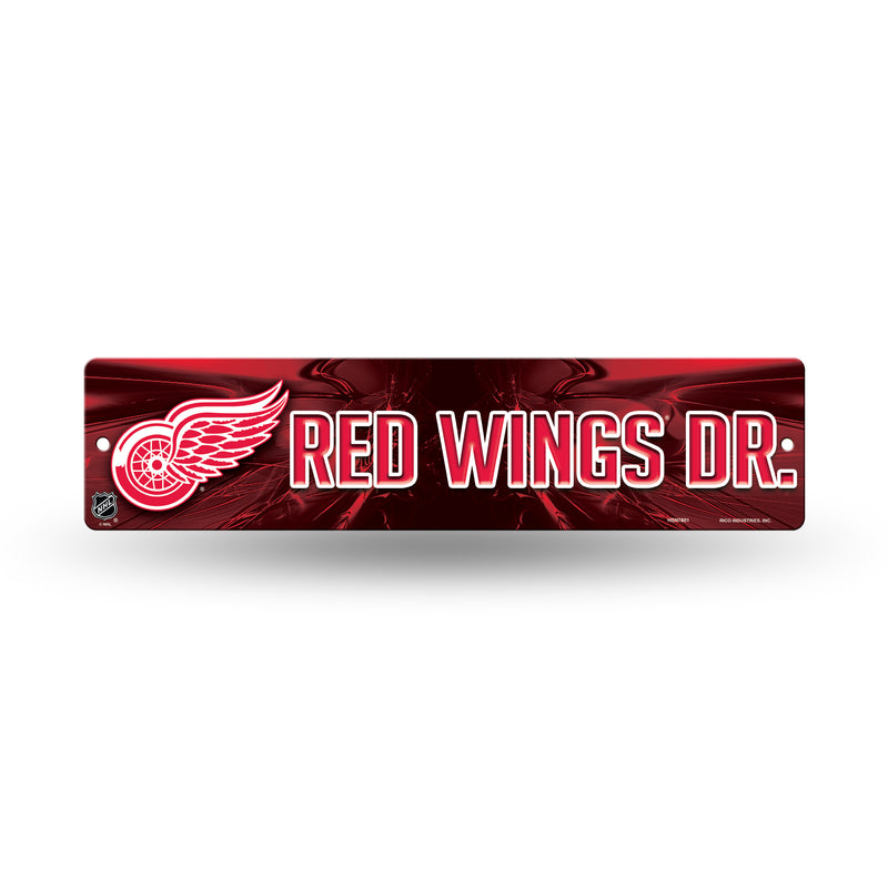 NHL Detroit Red Wings Plastic 4" x 16" Street Sign By Rico Industries