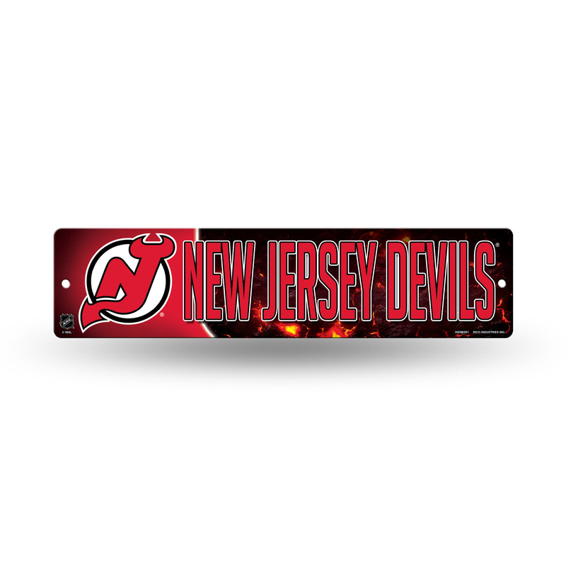 NHL New Jersey Devils Plastic 4" x 16" Street Sign By Rico Industries