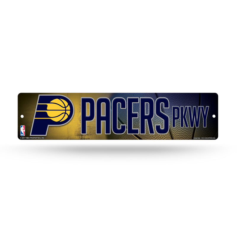 NBA Indiana Pacers Plastic 4" x 16" Street Sign By Rico Industries