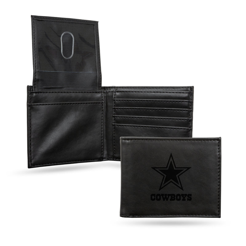 NFL Dallas Cowboys Laser Engraved Bill-fold Wallet - Slim Design - Great Gift By Rico Industries