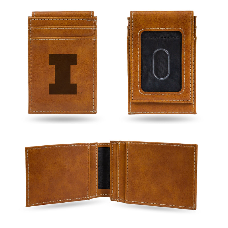 NCAA Illinois Fighting Illini Premium Front Pocket Wallet - Compact/Comfortable/Slim By Rico Industries
