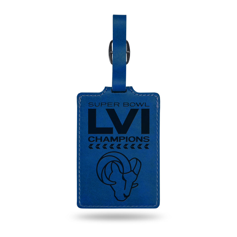 Rams 2022 Super Bowl LVI Champions Laser Engraved Luggage Tag - Royal Blue