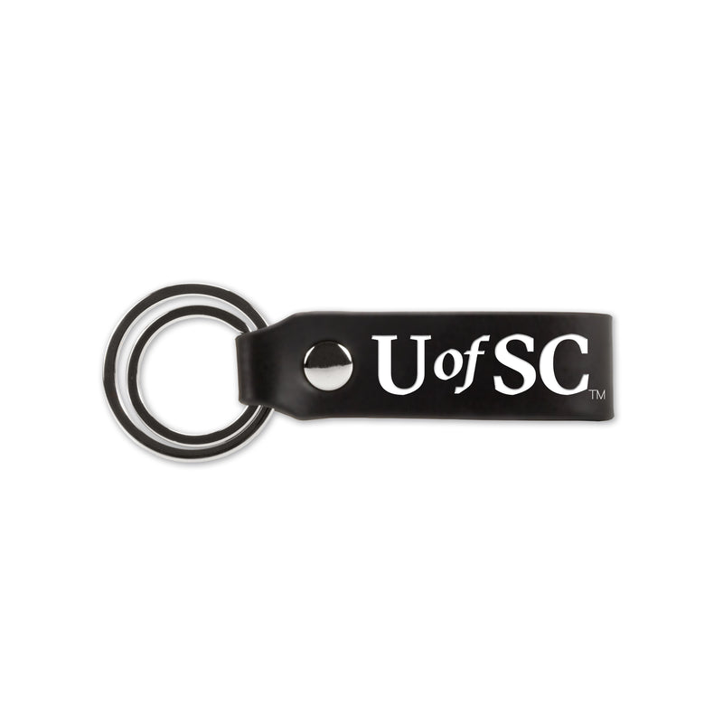 South Carolina University Laser Engraved Silicone Keychain Strap - Black