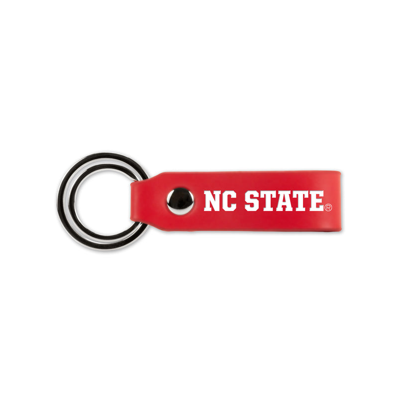 North Carolina State Laser Engraved Silicone Keychain Strap - Red