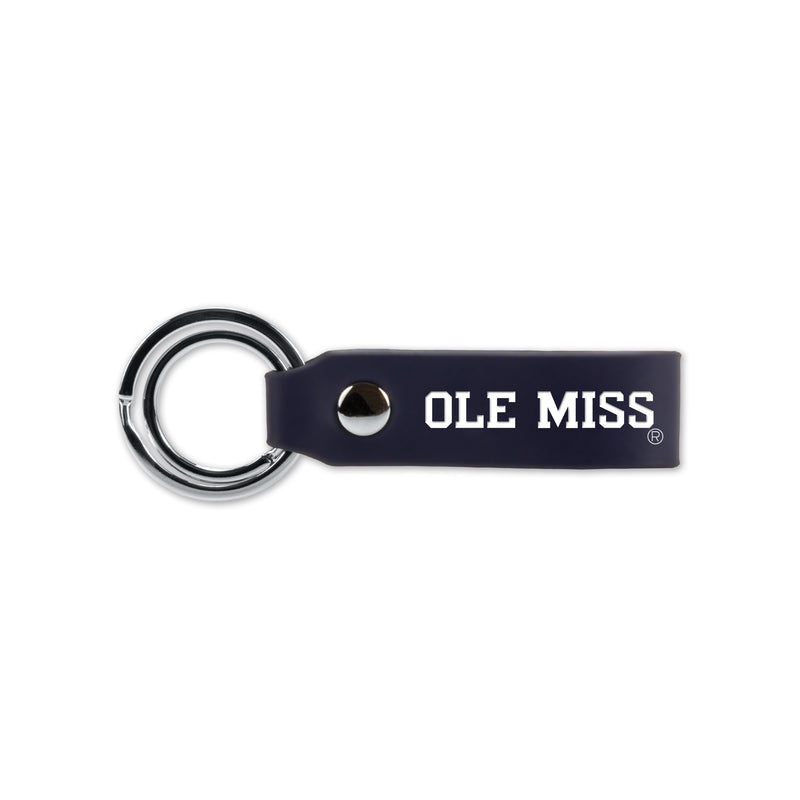 Mississippi University Laser Engraved Silicone Keychain Strap - Navy