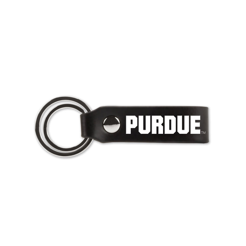 Purdue Laser Engraved Silicone Keychain Strap - Black