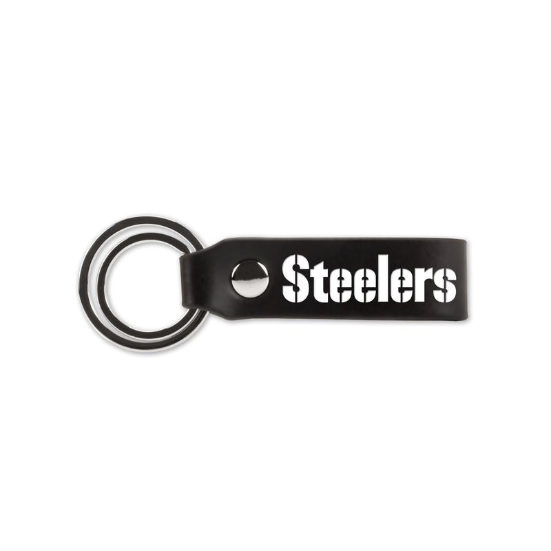 Steelers Laser Engraved Silicone Keychain Strap - Black