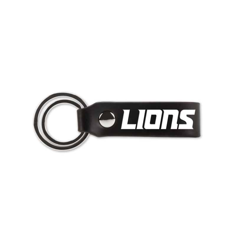 Lions Laser Engraved Silicone Keychain Strap - Black