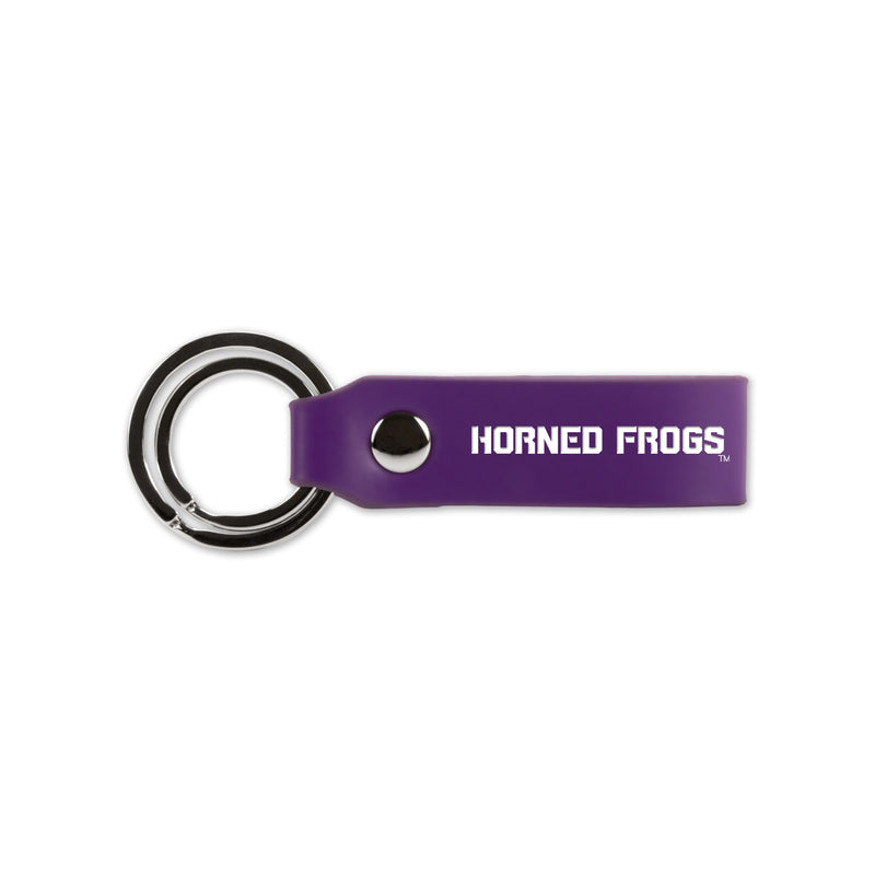 Tcu Laser Engraved Silicone Keychain Strap - Purple