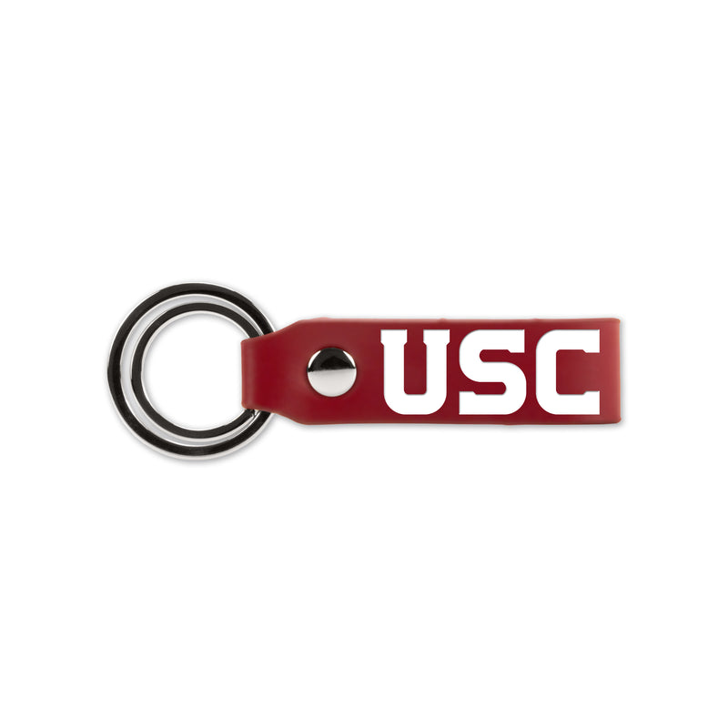 Southern California Laser Engraved Silicone Keychain Strap - Maroon