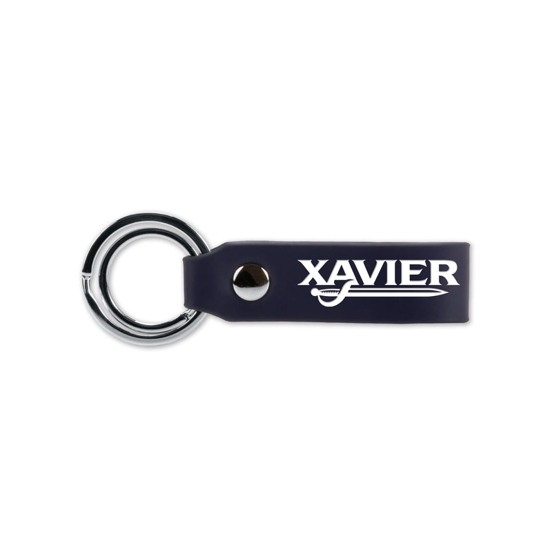 Xavier University Laser Engraved Silicone Keychain Strap - Navy